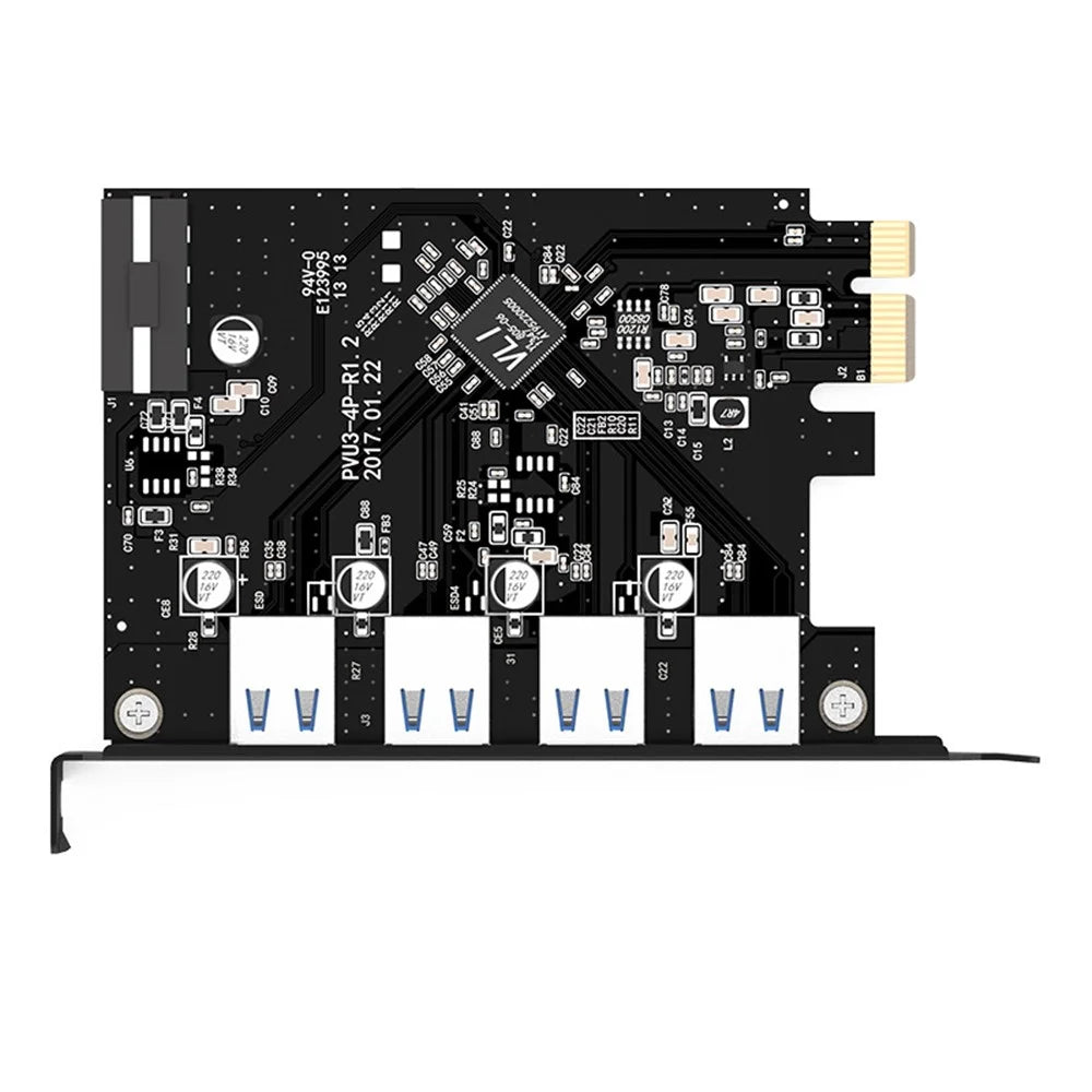 ORICO 4 Port USB 3.0 Hub PCI-Express Card Adapter Host Controller for Windows XP Vista PC Laptop (PVU3-4P) - 2