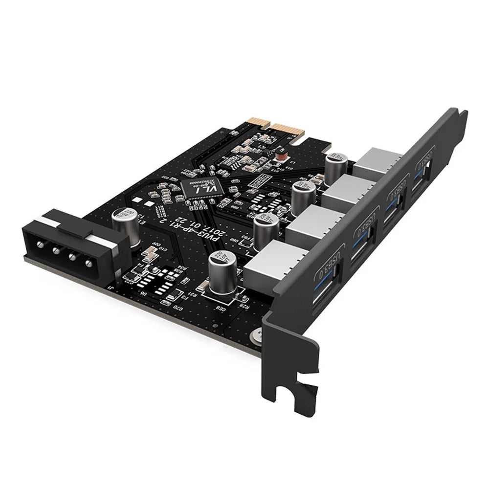 ORICO 4 Port USB 3.0 Hub PCI-Express Card Adapter Host Controller for Windows XP Vista PC Laptop (PVU3-4P) - 3