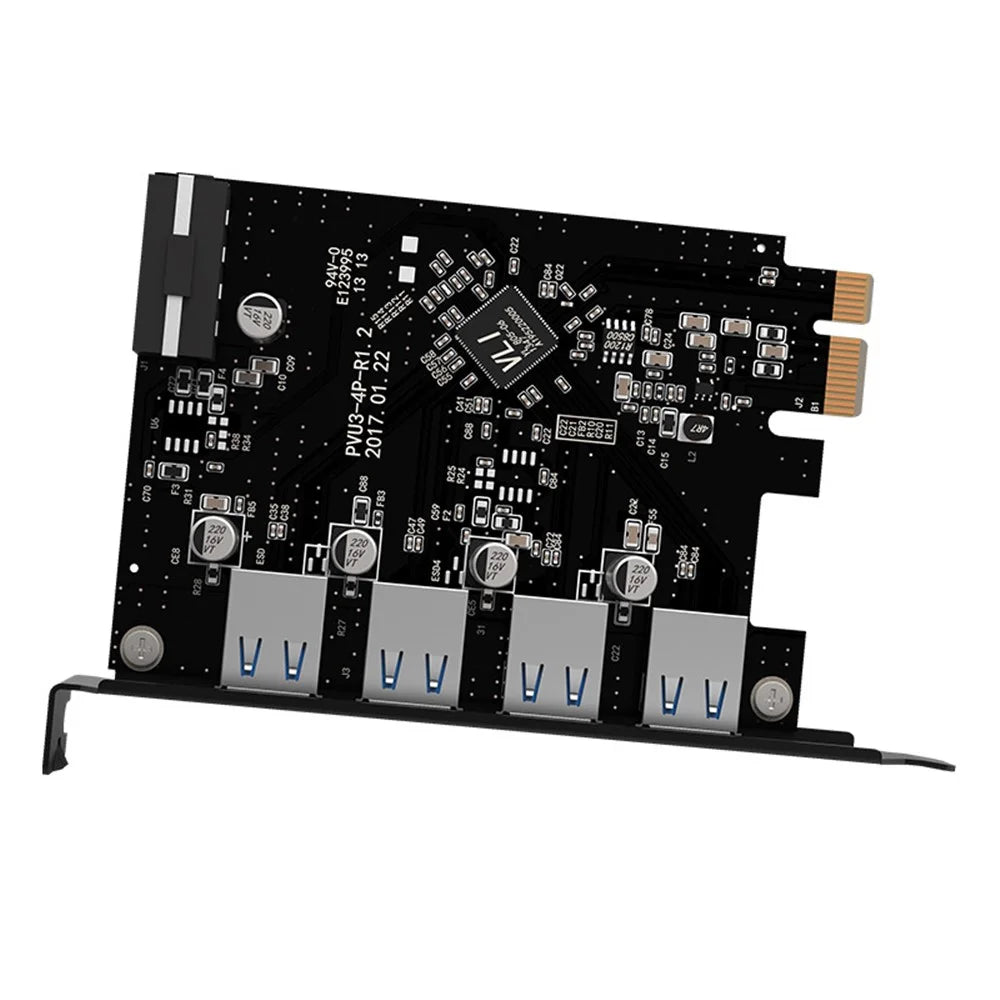 ORICO 4 Port USB 3.0 Hub PCI-Express Card Adapter Host Controller for Windows XP Vista PC Laptop (PVU3-4P) - 4