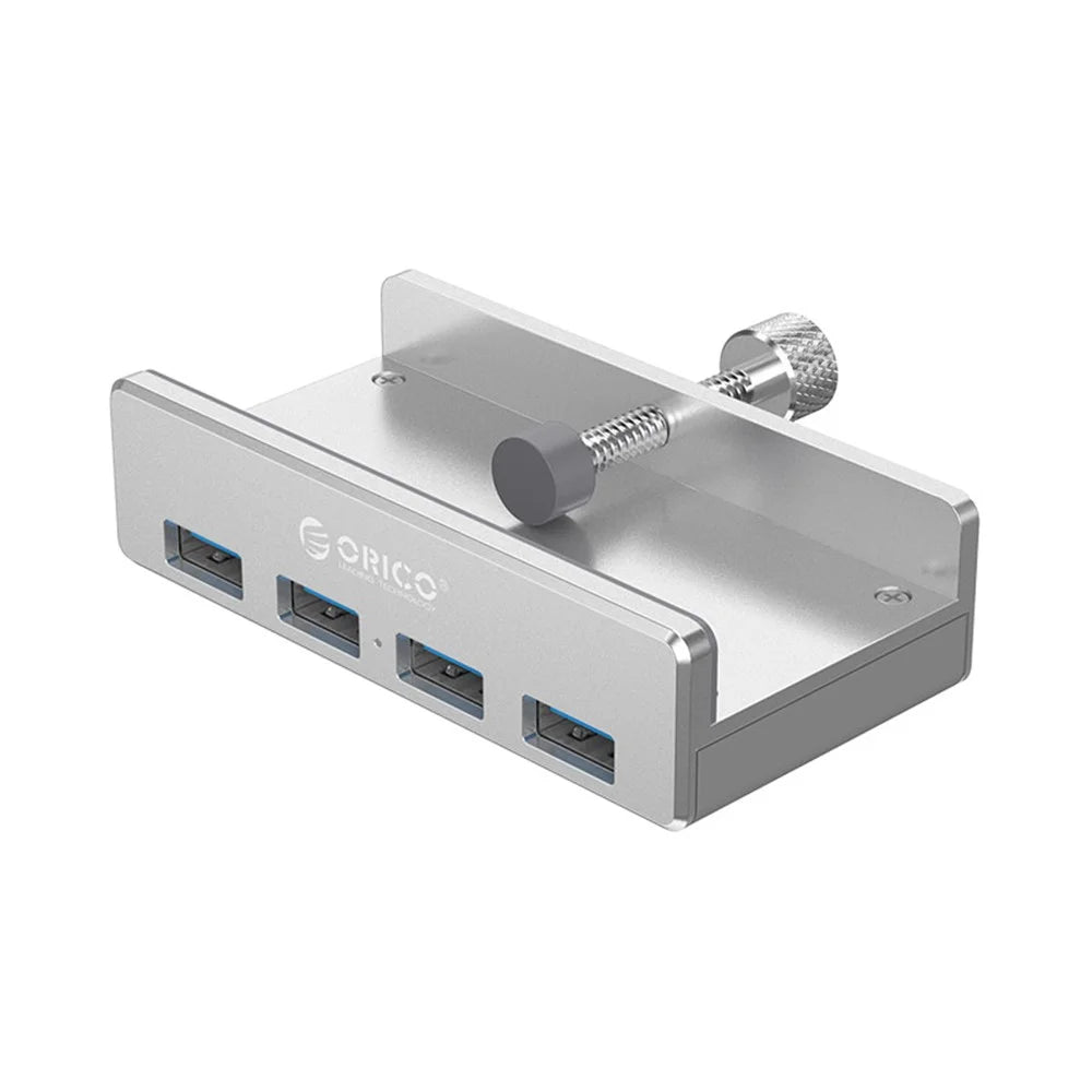 ORICO MH4PU 4 USB 3.0 Hub High Speed Charge 5Gbps Data Transmission Clip-type USB Splitter Adapter for Desktop Laptop, Clip Range 10-32mm - 4