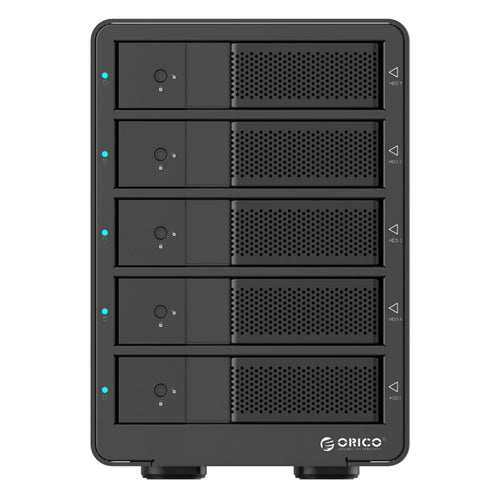 ORICO 9558RU3 Aluminum USB 3.0 5 Bay 3.5-inch SATA Hard Drive Enclosure with RAID Function - EU Plug - 1