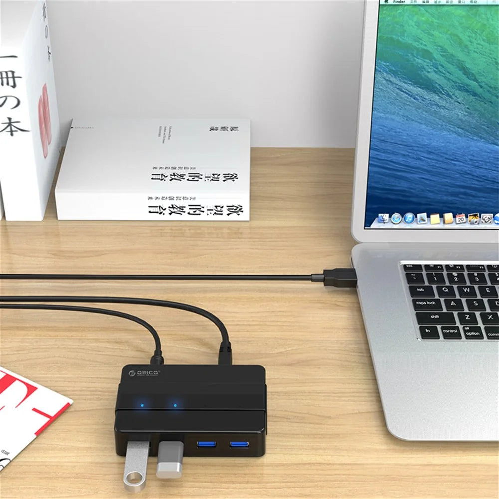 ORICO H4928-U3 4-Port USB3.0 Hub for Windows XP / Vista / 7 / 8 / 10 / Linux / Mac OS - Black / EU Plug - 6
