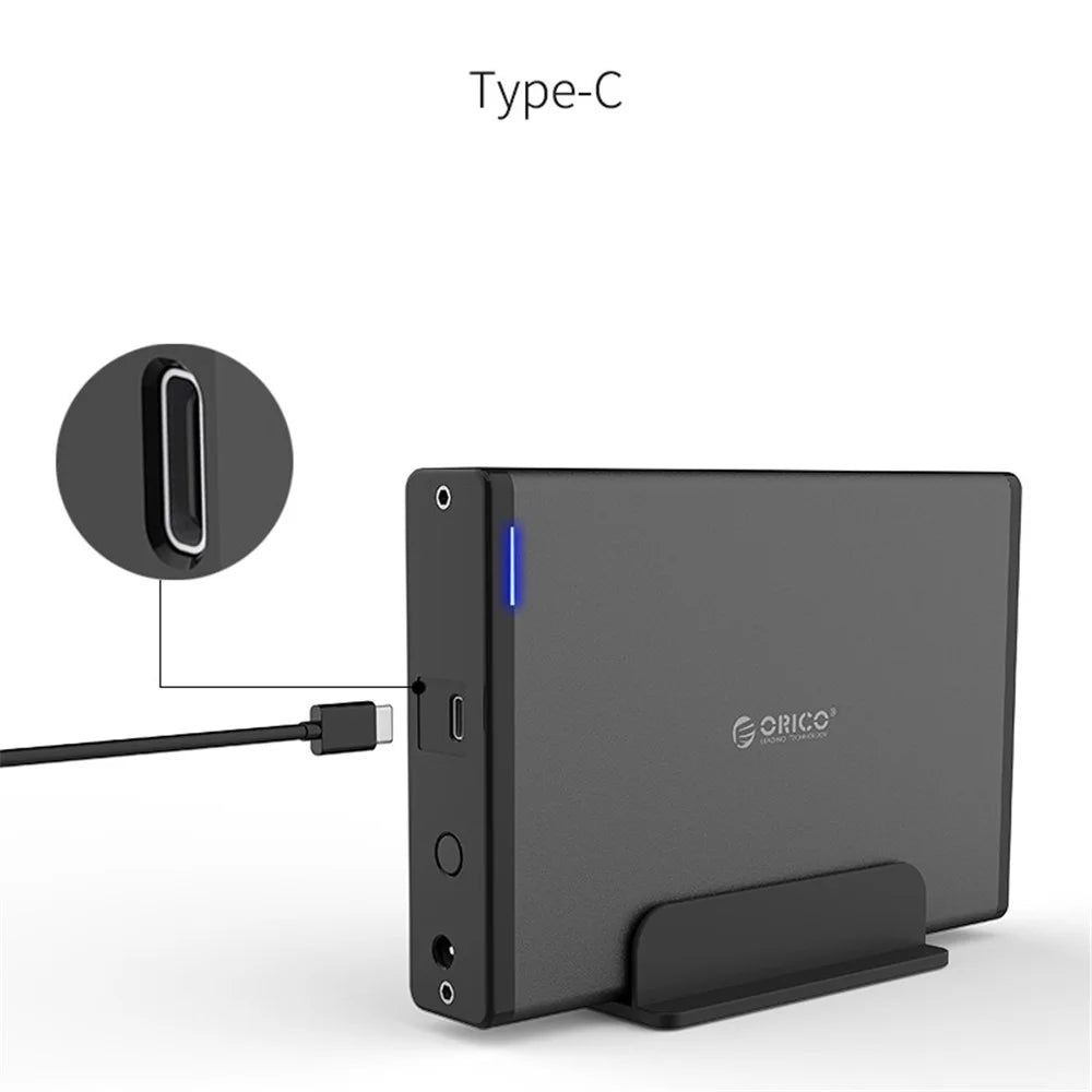ORICO 7688C3 3.5-inch Type-C External Hard Drive Enclosure - EU Plug - 6