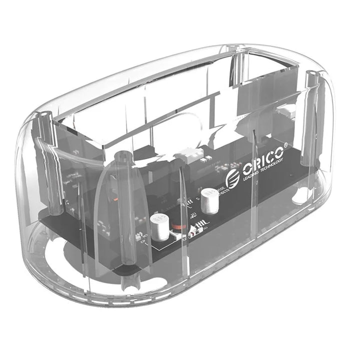 ORICO 6139U3-CR Transparent USB 3.0 to SATA 3.0 HDD Docking Station - US Plug - 5