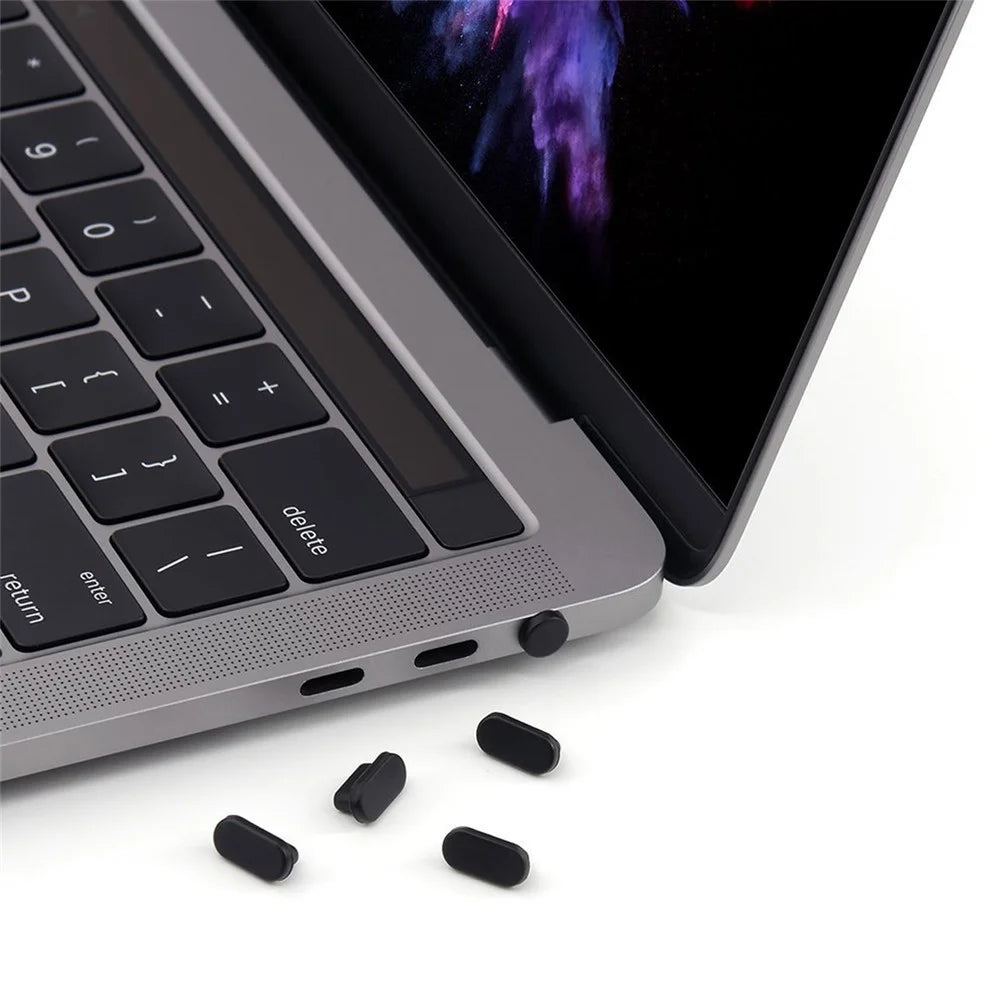 ENKAY HAT PRINCE 5Pcs/Set Anti-dust Plugs for MacBook 12-inch / MacBook Pro 13.3-inch / MacBook Pro 15.4-inch - Black - 1