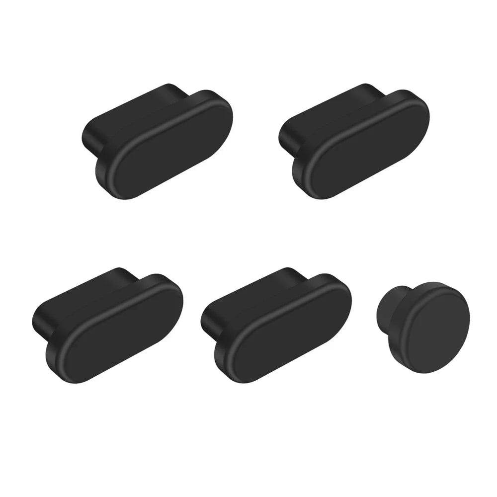 ENKAY HAT PRINCE 5Pcs/Set Anti-dust Plugs for MacBook 12-inch / MacBook Pro 13.3-inch / MacBook Pro 15.4-inch - Black - 6