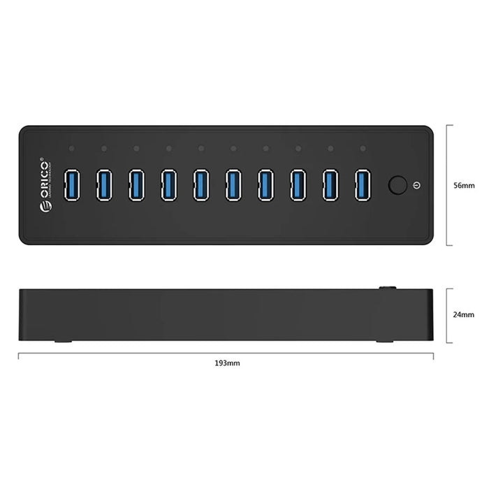 ORICO P10-U3 Super High Speed 5Gbps 10 Ports USB3.0 Hub - US Plug - 6