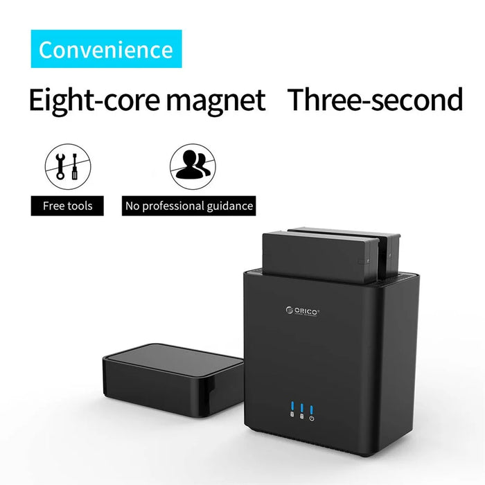 ORICO DS200U3-BK 3.5 Inch 2 Bay Magnetic Type USB 3.0 Hard Drive Enclosure - AU Plug - 7