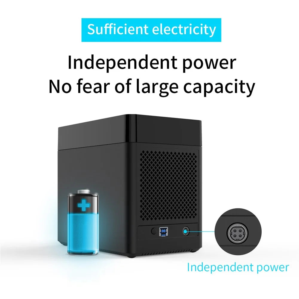 ORICO DS500U3-BK 3.5 inch 5 Bay Magnetic-type USB3.0 Hard Drive Enclosure - EU Plug - 5