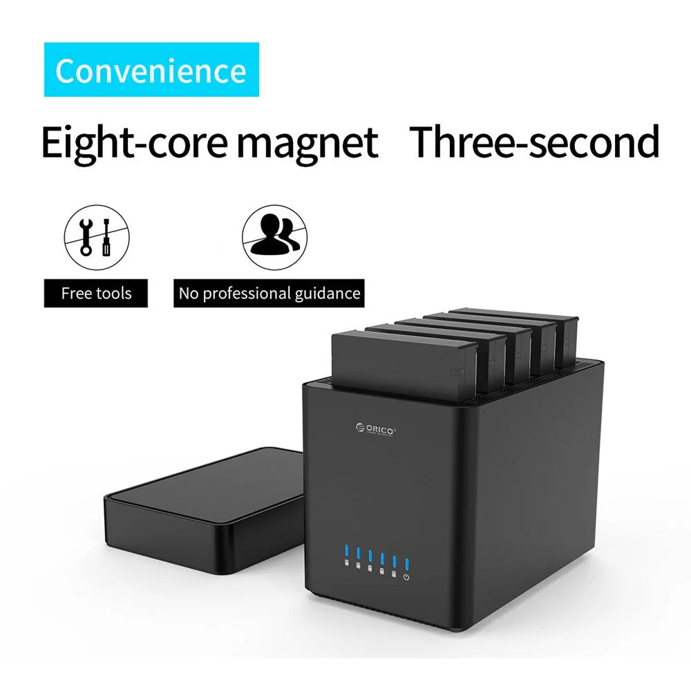 ORICO DS500C3 3.5 inch 5 Bay Magnetic-type Type-C Hard Drive Enclosure - 3