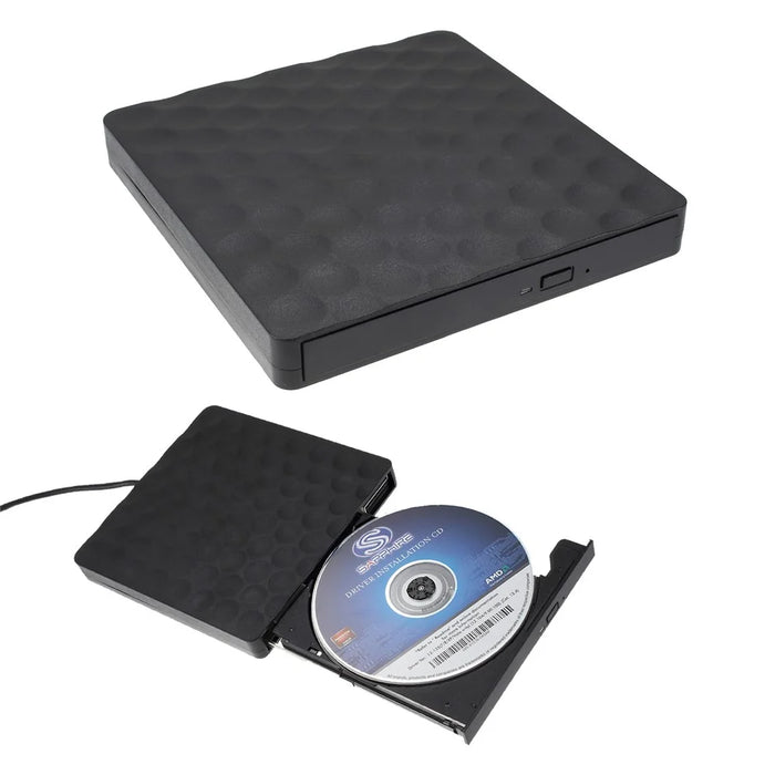 Dots Design CD Burner Drive DVD-RW Pop-Up External Optical Drive [with USB3.0 Port Cable] for Notebook / PC / Macbook - 1