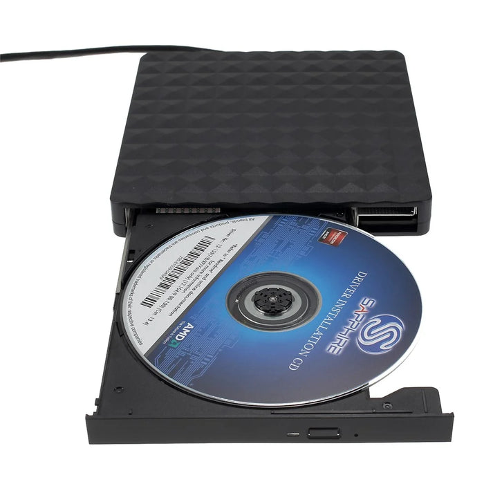 Rhombus Shape External Optical Drive DVD-RW [with USB3.0 Port Cable] for Notebook / PC / Macbook - 6