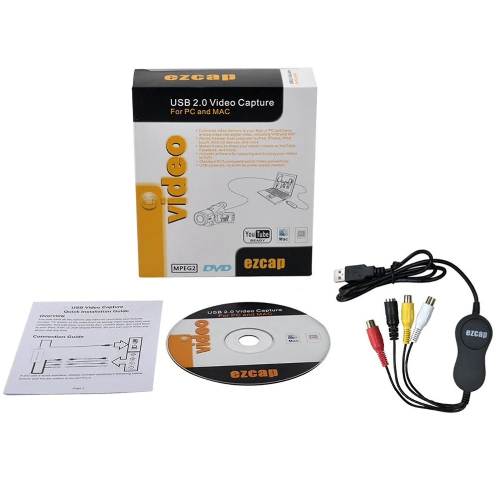 USB 2.0 Video Capture VHS to DVD Digital Video Converter for Windows and Mac OS - 3