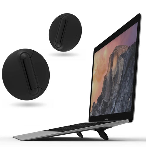 Universal Folding Portable Laptop Stand Bracket Adjustable Angles Portable Cooling Pad - Black - 1