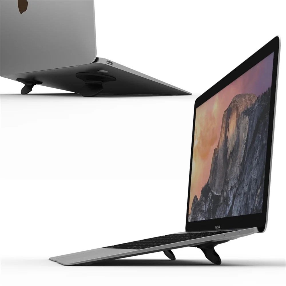 Universal Folding Portable Laptop Stand Bracket Adjustable Angles Portable Cooling Pad - Black - 6
