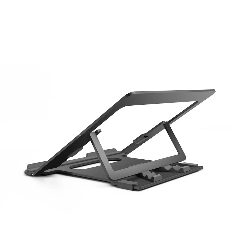 JP-1 Aluminum Alloy Adjustable Laptop Stand Foldable Notebook Desktop Mount Cooling Bracket - Dark Grey - 3