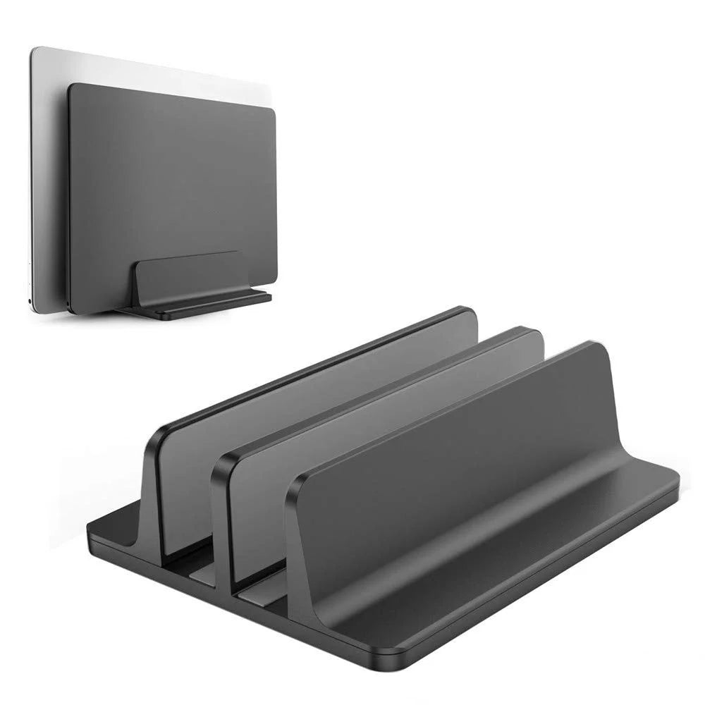 XWJ-004A Adjustable Width Double Slots Cooling Laptop Notebook Tablet Bracket Base - Black - 1