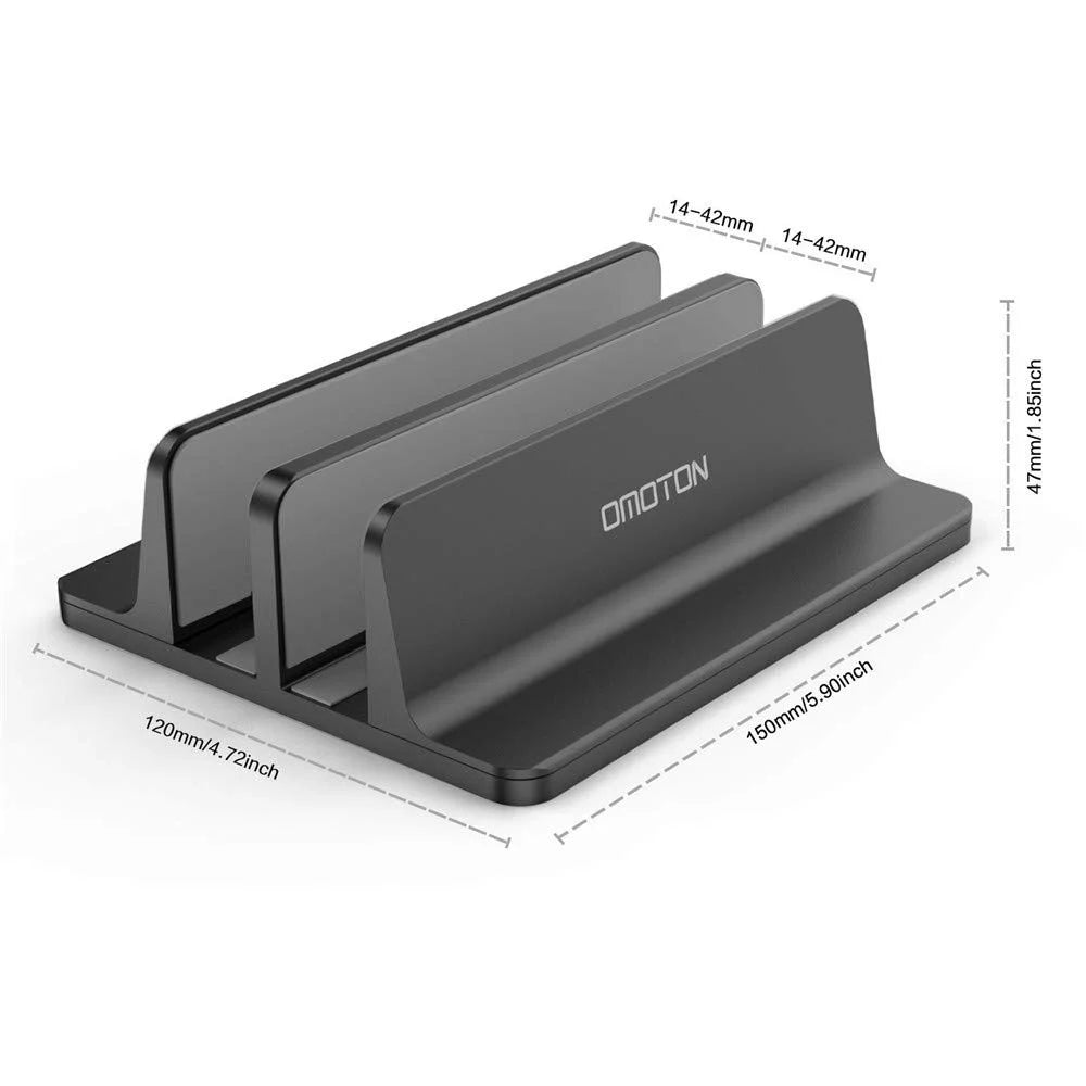 XWJ-004A Adjustable Width Double Slots Cooling Laptop Notebook Tablet Bracket Base - Black - 2
