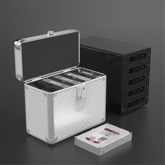ORICO BSC35-05 5-Bay 3.5 Inch Aluminum Hard Drive Protection Box - Silver Color - 7