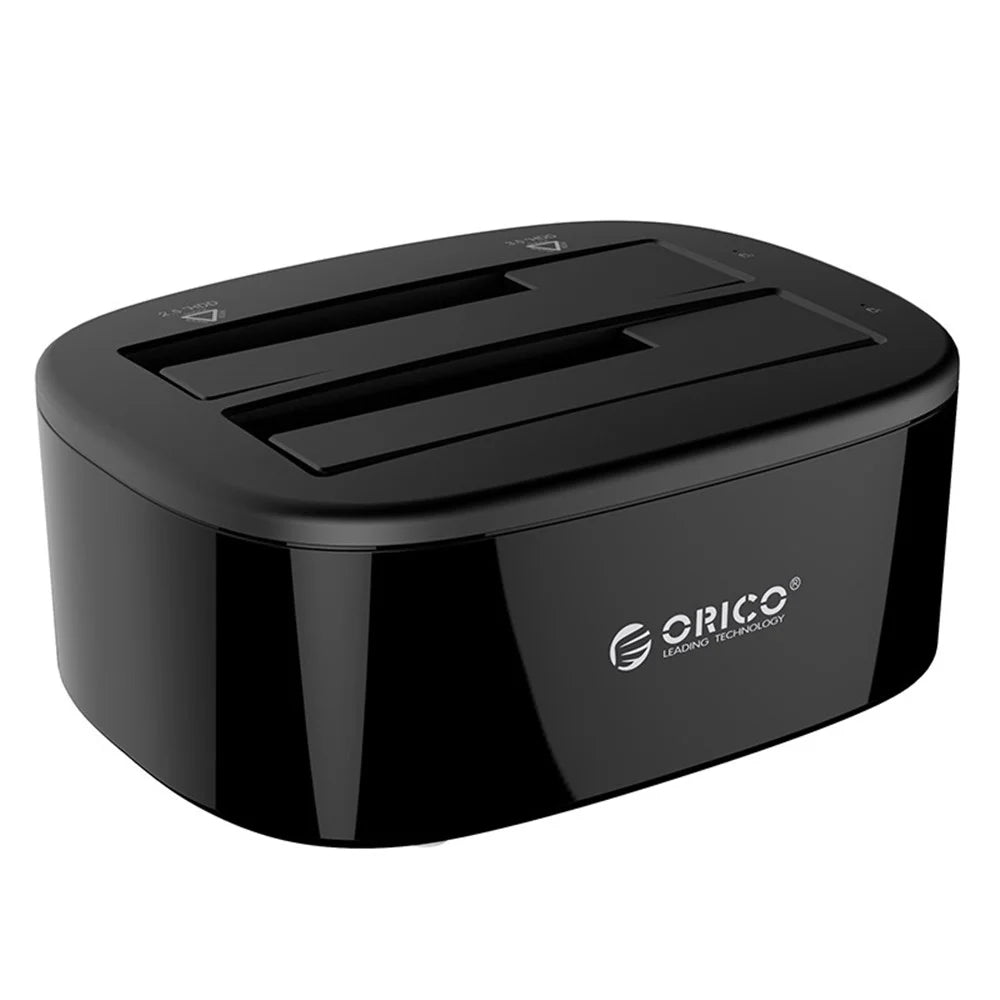 ORICO USB 3.0 SATA Dual-bay Hard Disk Drive Docking Station Enclosure Case for 2.5"/3.5" SDD HDD with Offline Clone Function (6228US3-C) - UK Plug - 1