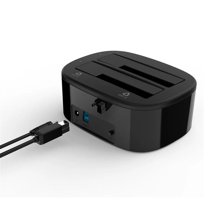 ORICO USB 3.0 SATA Dual-bay Hard Disk Drive Docking Station Enclosure Case for 2.5"/3.5" SDD HDD with Offline Clone Function (6228US3-C) - UK Plug - 5