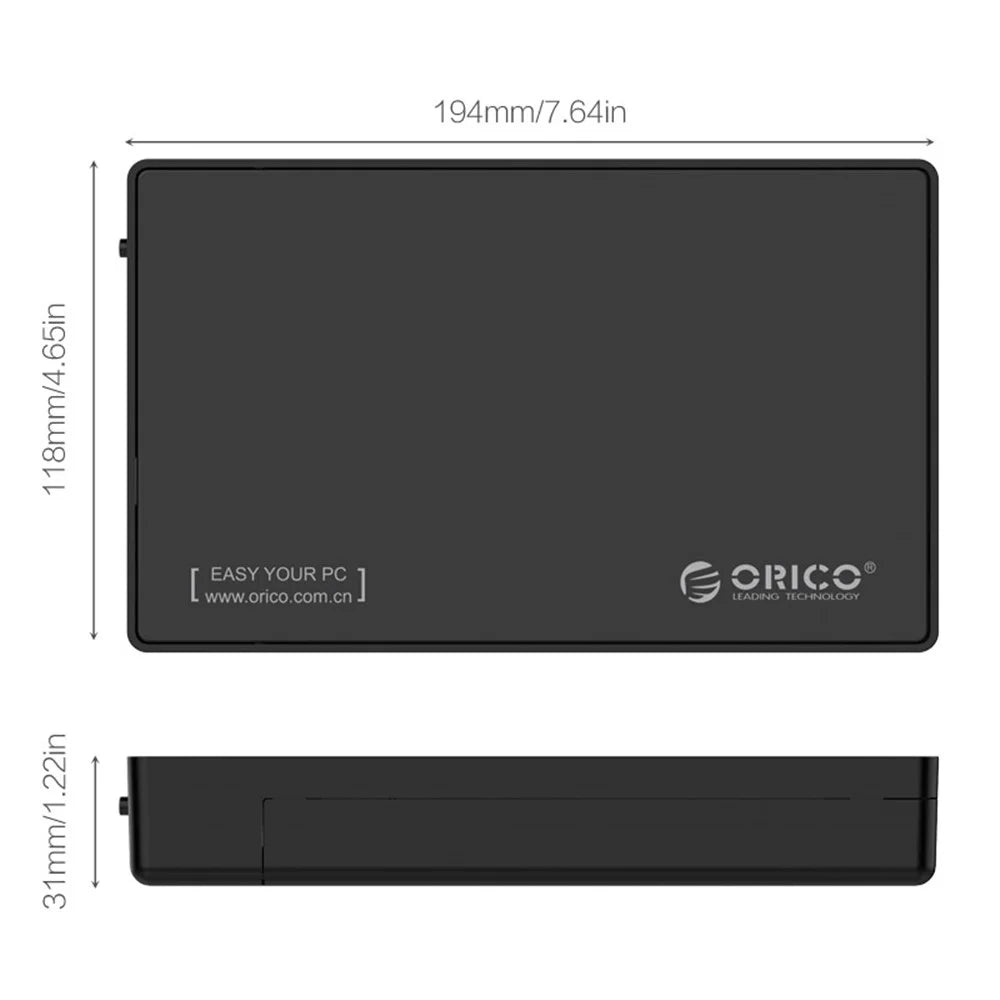 ORICO 3588c3 USB 3.1 Type-C to SATA III External Hard Drive Enclosure - EU Plug - 5