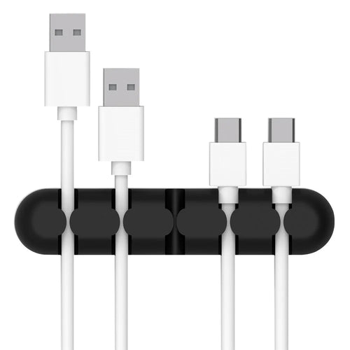 ORICO CBS5 5-slot Self-sticky Stripe Data Cable Audio Cable Silicone Cable Cord Organizer - Black - 1