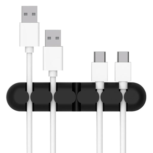 ORICO CBS5 5-slot Self-sticky Stripe Data Cable Audio Cable Silicone Cable Cord Organizer - Black - 1