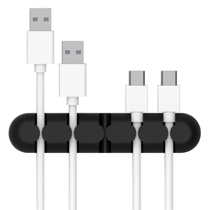 ORICO CBS5 5-slot Self-sticky Stripe Data Cable Audio Cable Silicone Cable Cord Organizer - Black - 1