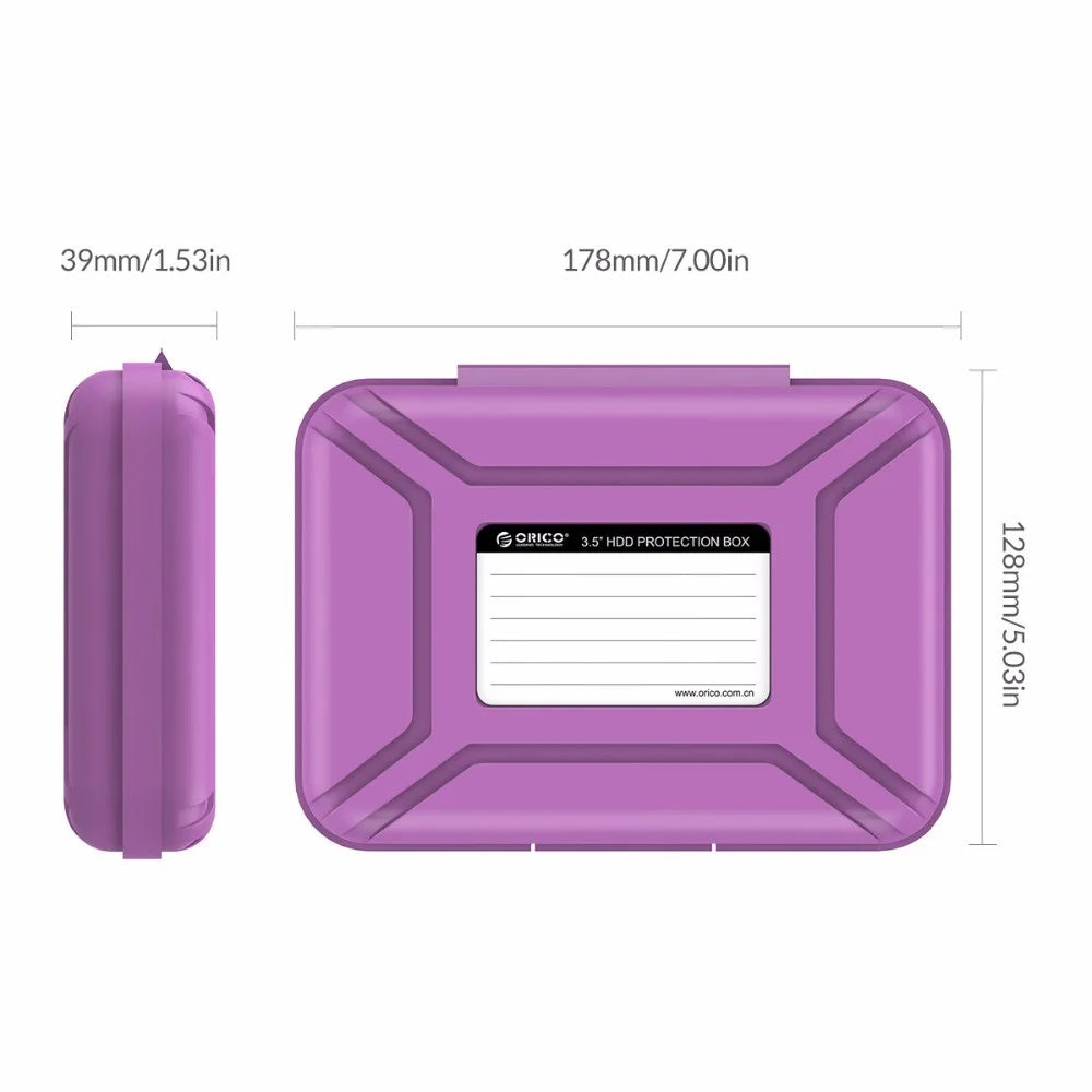 5 Pcs/Set Unique ORICO PHX35-5C 3.5'' HDD Protector Box with EVA Sponge Mat Mobile Disk Drive Case - 2