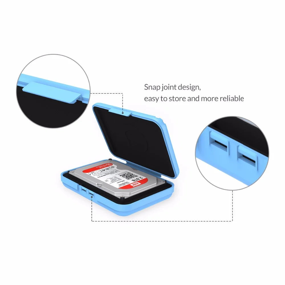5 Pcs/Set Unique ORICO PHX35-5C 3.5'' HDD Protector Box with EVA Sponge Mat Mobile Disk Drive Case - 5