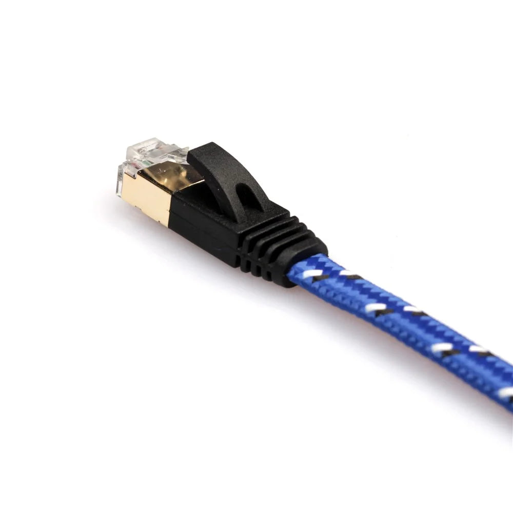 1M Woven Pattern CAT-7 10 Gigabit Ethernet Flat Patch Cable - 3
