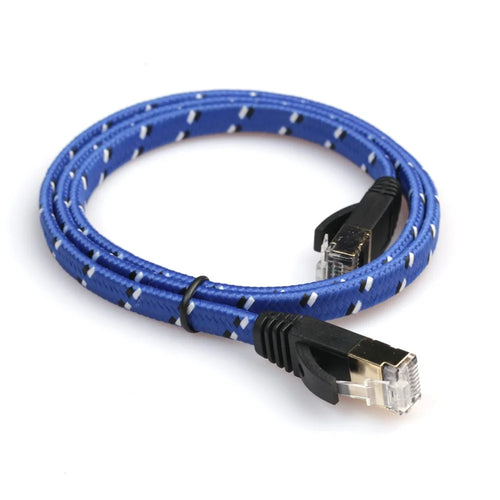 1.8M Woven Pattern CAT-7 10 Gigabit Ethernet Flat Patch Cable - 1