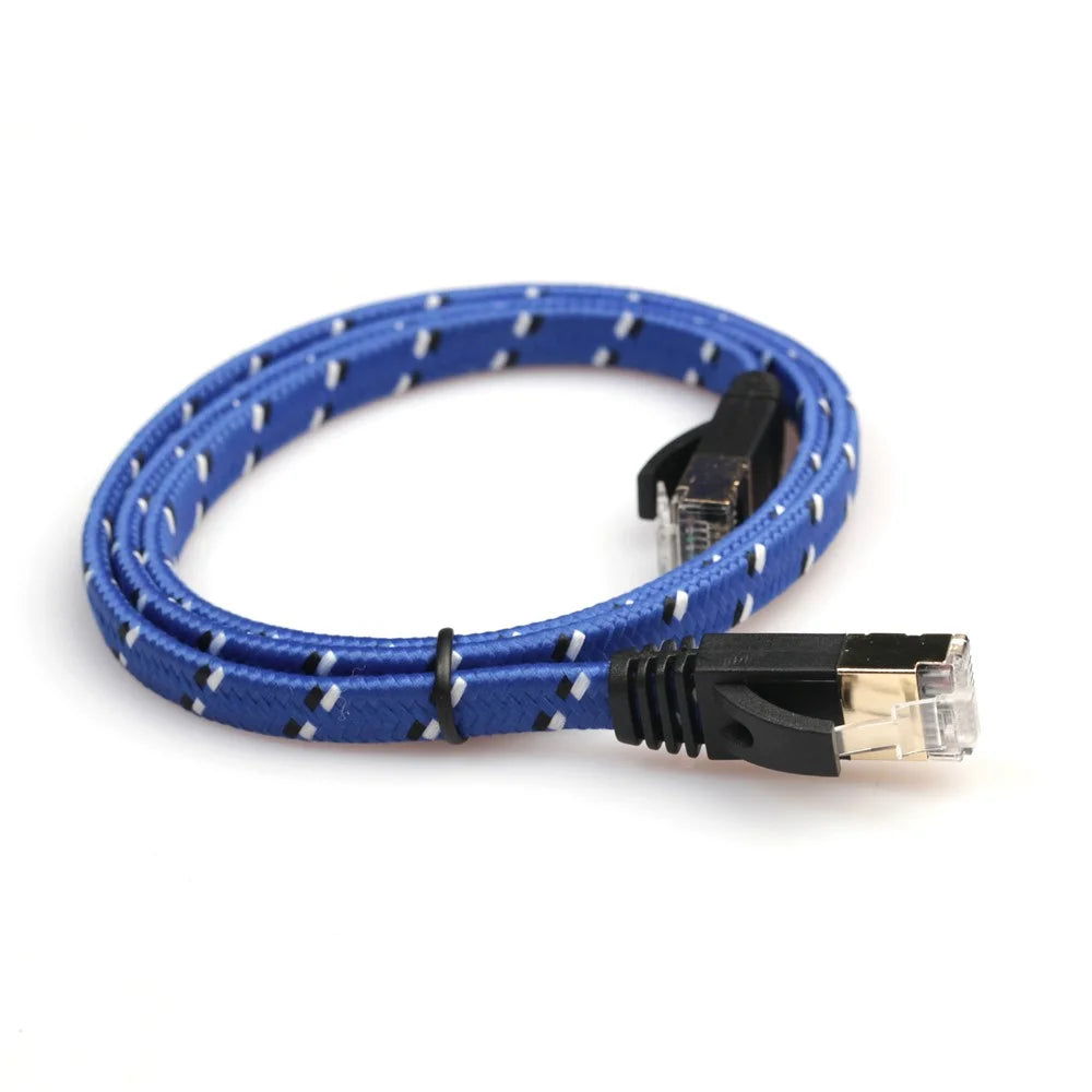 1.8M Woven Pattern CAT-7 10 Gigabit Ethernet Flat Patch Cable - 2