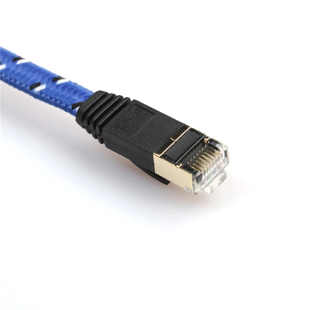 1.8M Woven Pattern CAT-7 10 Gigabit Ethernet Flat Patch Cable - 4
