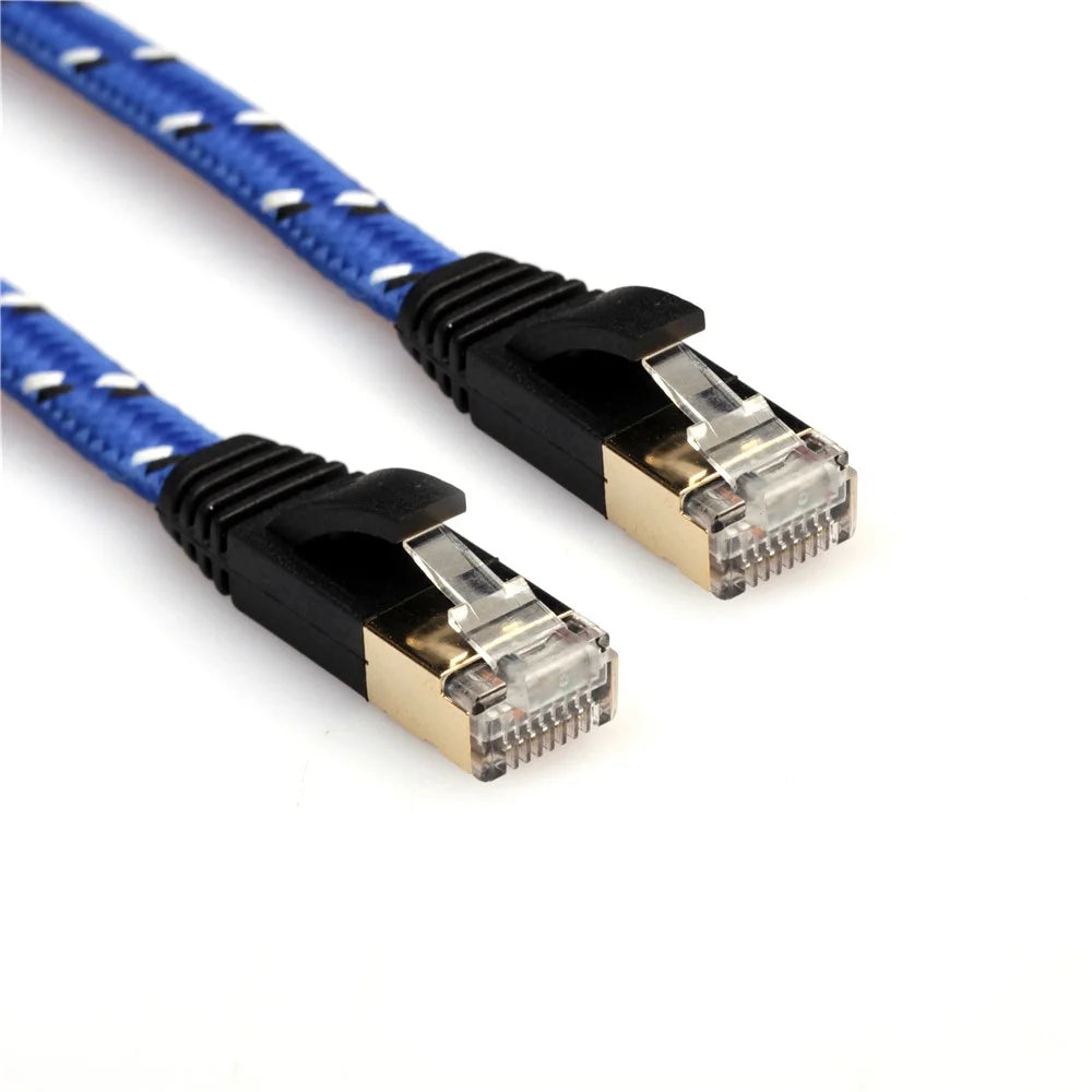 1.8M Woven Pattern CAT-7 10 Gigabit Ethernet Flat Patch Cable - 5