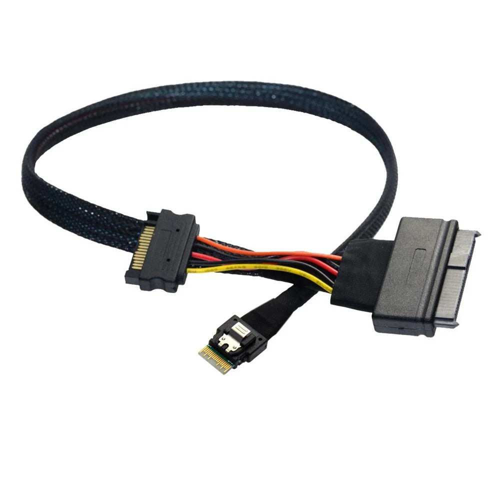 U.2 U2 SFF-8639 to Slim SAS SFF-8654 4i NVME PCIe SSD Cable for Mainboard Intel SSD 750 p3600 p3700 M.2 - 6