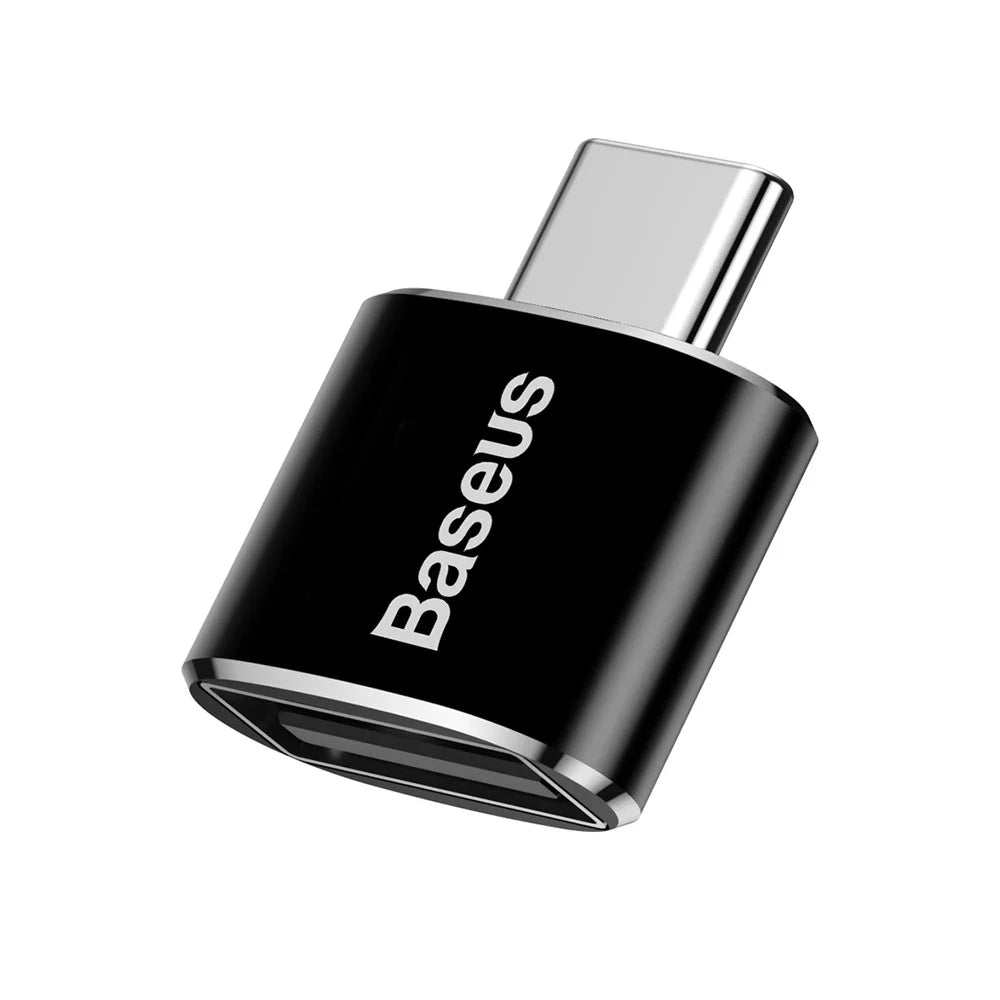 BASEUS Mini USB Female to Type-c Male Adapter Converter - Black - 3