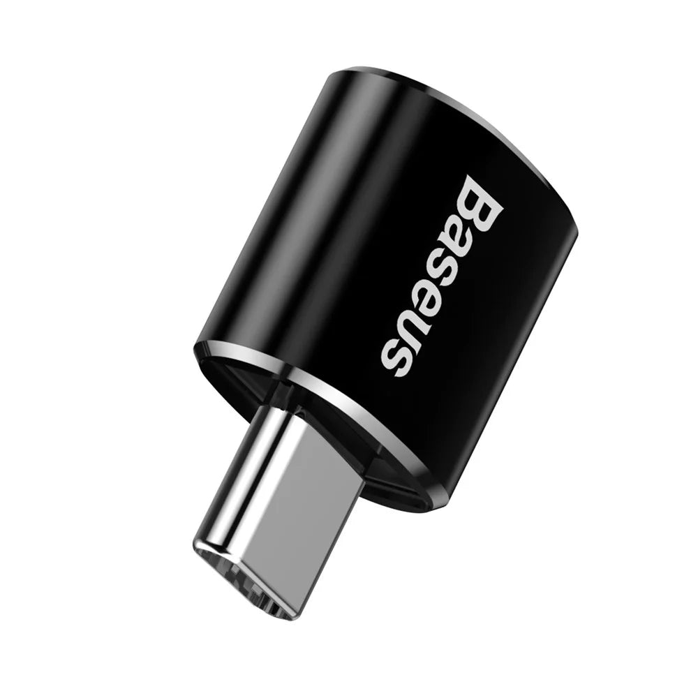 BASEUS Mini USB Female to Type-c Male Adapter Converter - Black - 4