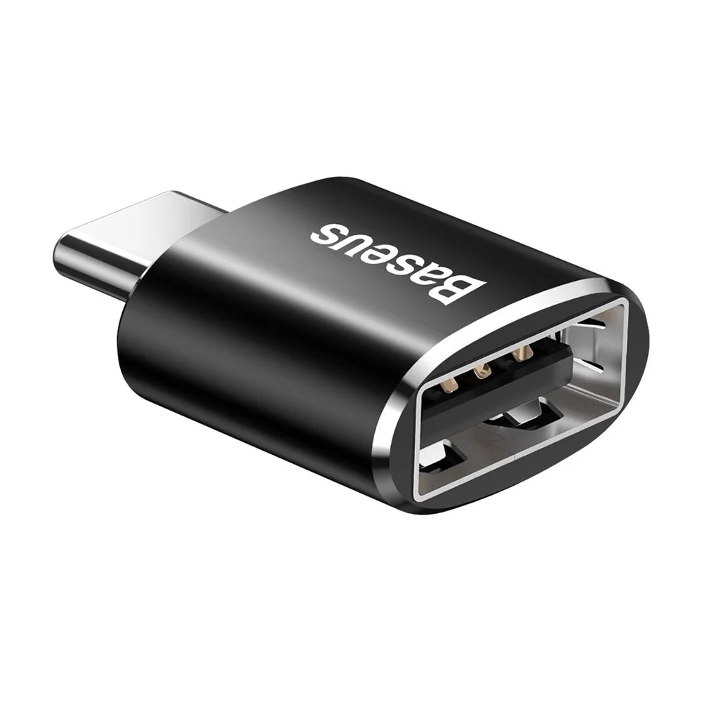 BASEUS Mini USB Female to Type-c Male Adapter Converter - Black - 5