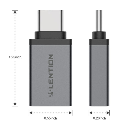 LENTION C3 Type C to USB 3.0 5Gbps Fast Transmission Converter Adapter - Grey - 2
