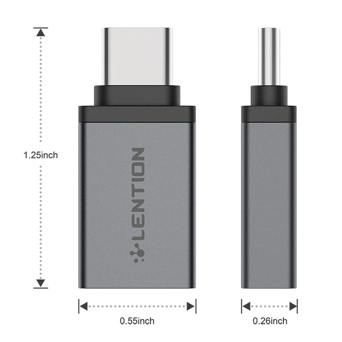 LENTION C3 Type C to USB 3.0 5Gbps Fast Transmission Converter Adapter - Grey - 2