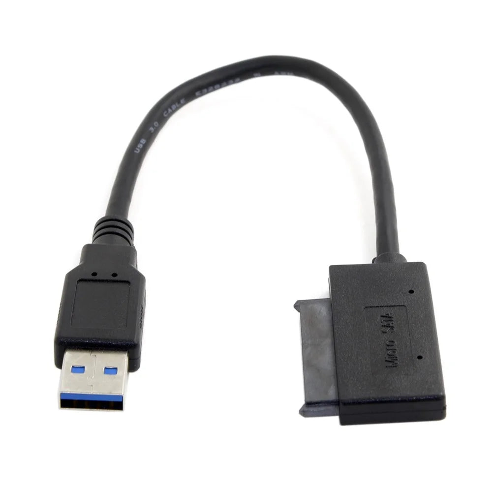 USB 3.0 to Micro SATA 7+9 16 Pin 1.8'' 90 Degree Angled Hard Disk Driver SSD Adapter Cable - 1