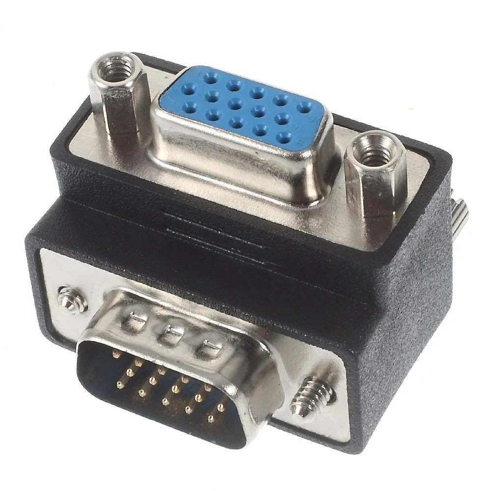 DB-002 270-Degree Right Angled 15Pin VGA Male to Female Adapter - 1