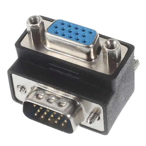 DB-002 270-Degree Right Angled 15Pin VGA Male to Female Adapter - 1