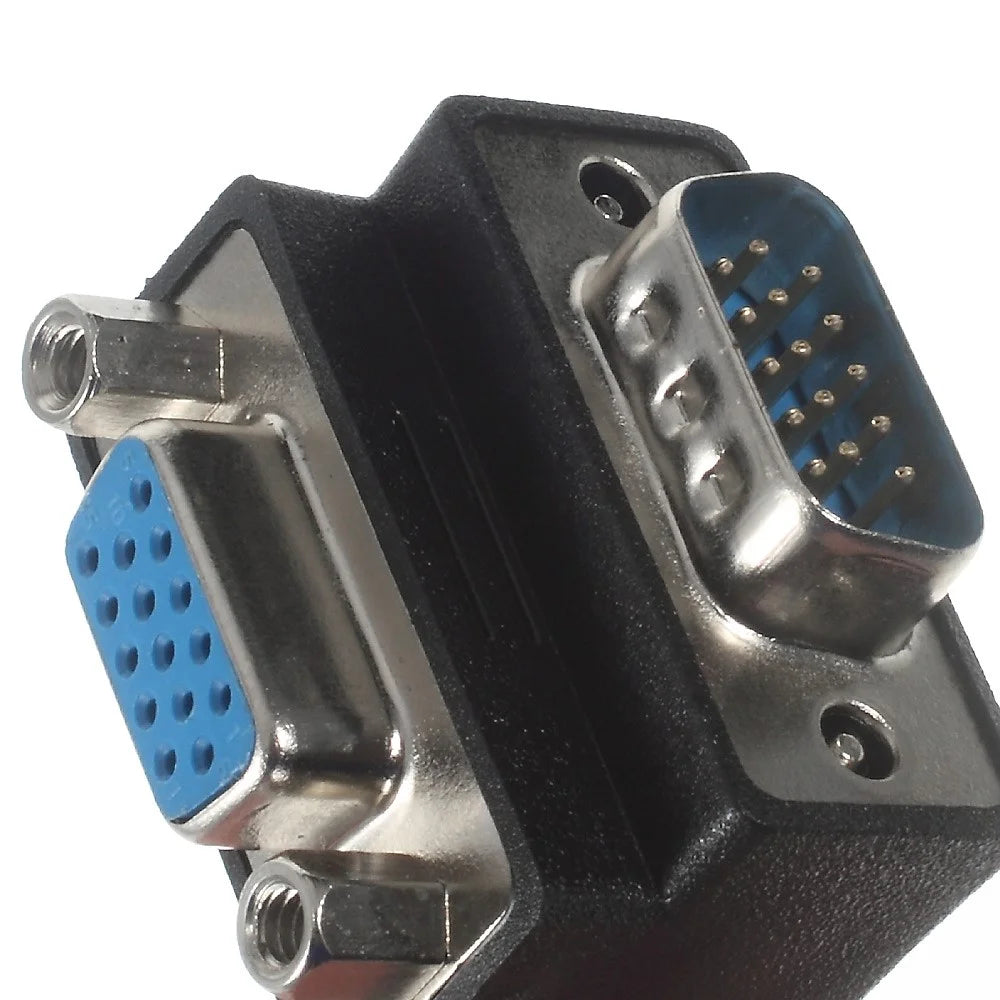 DB-002 270-Degree Right Angled 15Pin VGA Male to Female Adapter - 3