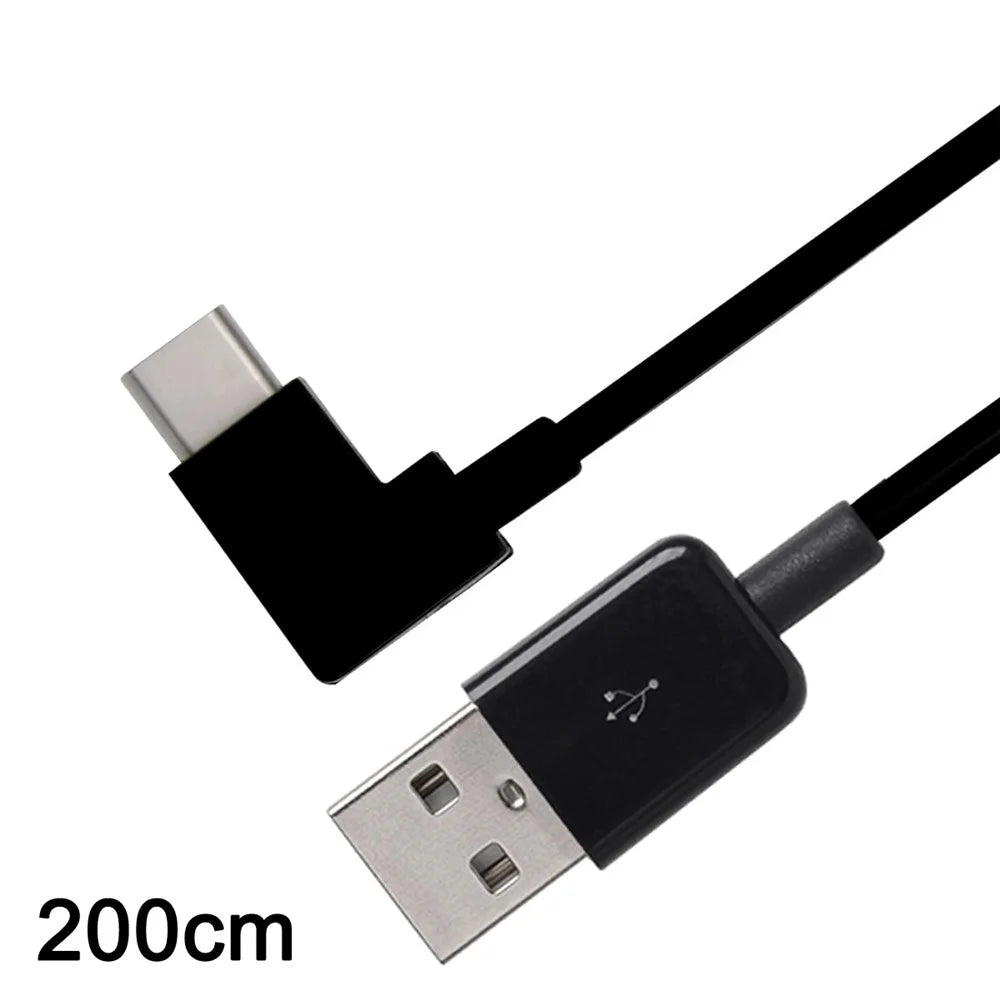 CY 90 Degree Right Angled USB 3.1 Type C Male to USB 2.0 Male Cable for Tablet & Mobile Phone 2m - 2