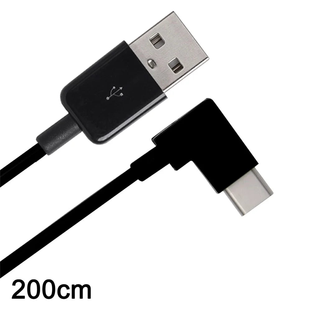 CY 90 Degree Right Angled USB 3.1 Type C Male to USB 2.0 Male Cable for Tablet & Mobile Phone 2m - 3