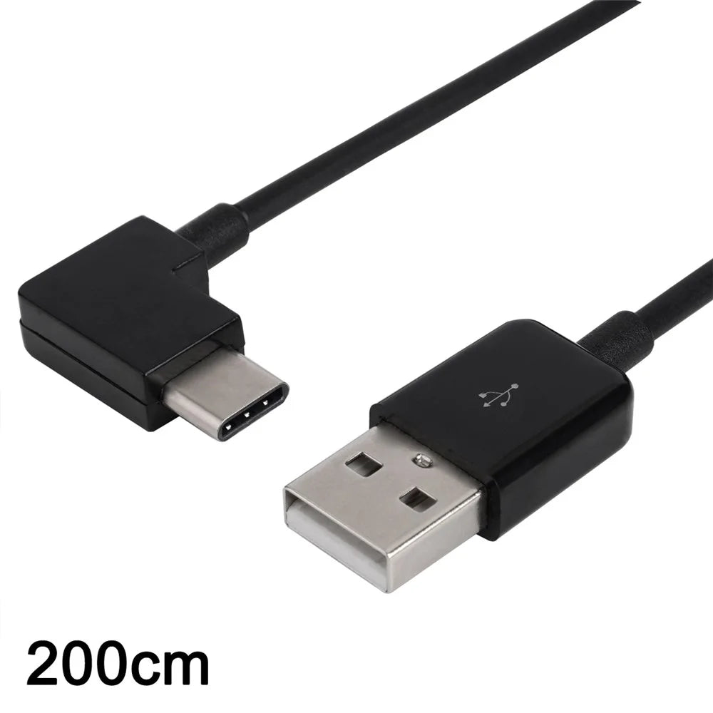 CY 90 Degree Right Angled USB 3.1 Type C Male to USB 2.0 Male Cable for Tablet & Mobile Phone 2m - 4