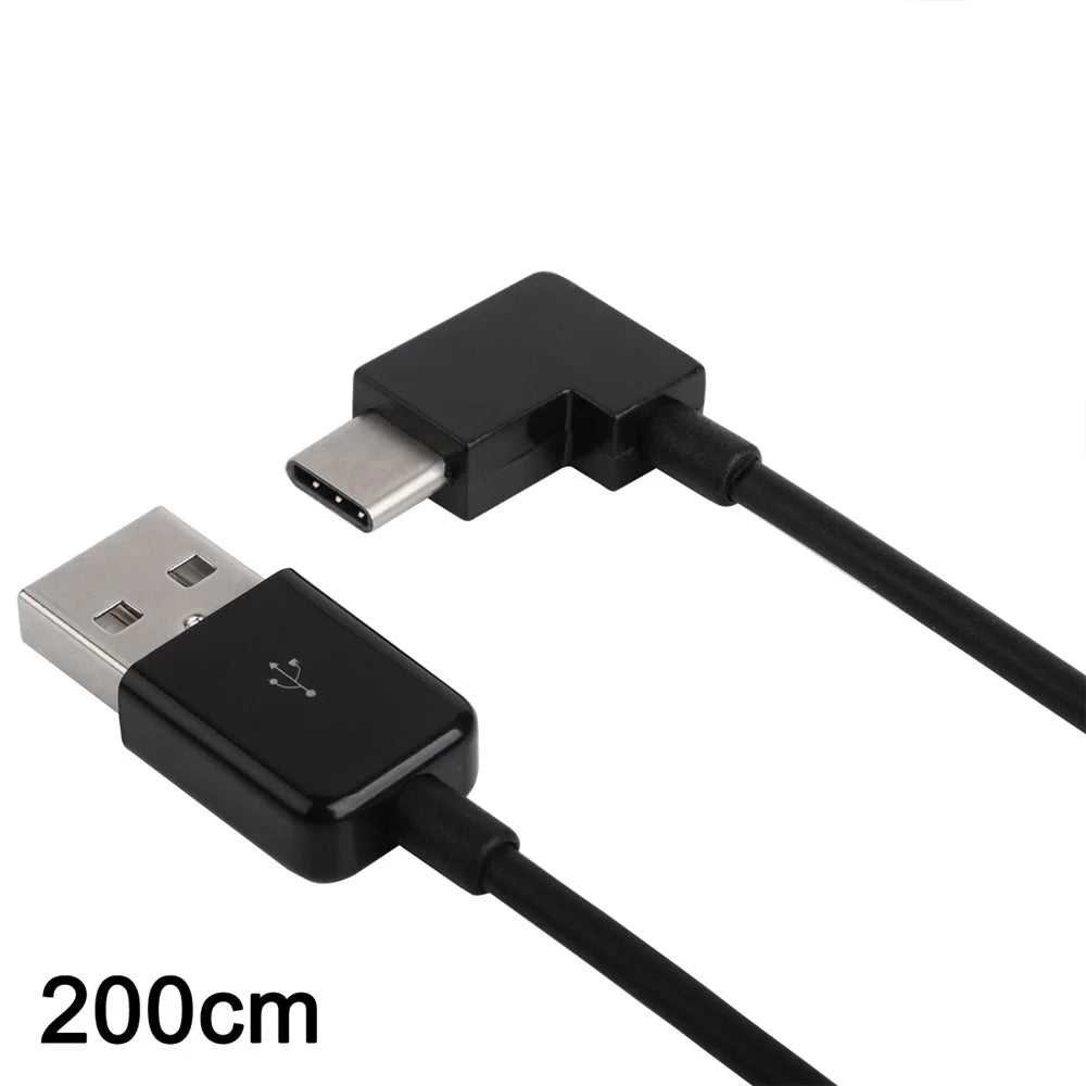 CY 90 Degree Right Angled USB 3.1 Type C Male to USB 2.0 Male Cable for Tablet & Mobile Phone 2m - 5
